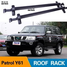 2 шт штанги на крышу для NISSAN Patrol Y61 2005-2013 без ограждения, боковые штанги из алюминиевого сплава, поперечные рельсы, багажник на крышу, багаж