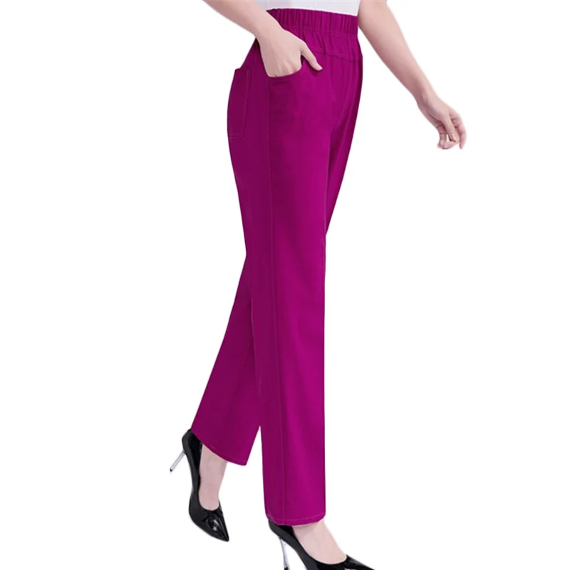 Middle aged women's Plus Size Pants Thin Elderly Casual Elastic Pants