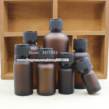 

5ML 10ML 15ML 20ML Brown Glass Vial with Cap Tamper proof Cap Cosmetic Amber Glass Bottles, Amber Essential Oil Bottles 40pcs