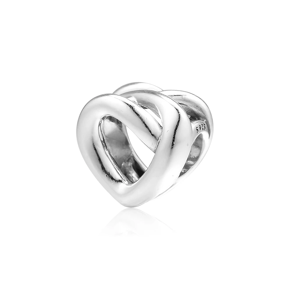 CKK подходит для браслетов Pandora шармы с узелком в форме сердца 925 оригинальные из