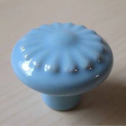 

blue ceramic drawer cabinet knob handle 35mm skyblue relief porcelain dresser cupboard furniture decoration knob pull handle