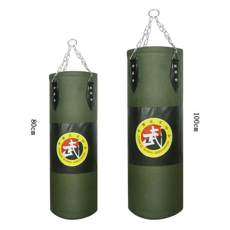 Boxing sandbag 80cm the chains hanging empty punching bag leather Hongdolph muay thai boxe ...