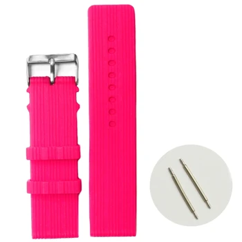 

24mm Light Violet Red Silicone Jelly Rubber Ladies Watch Band Straps WB1071Q24JB