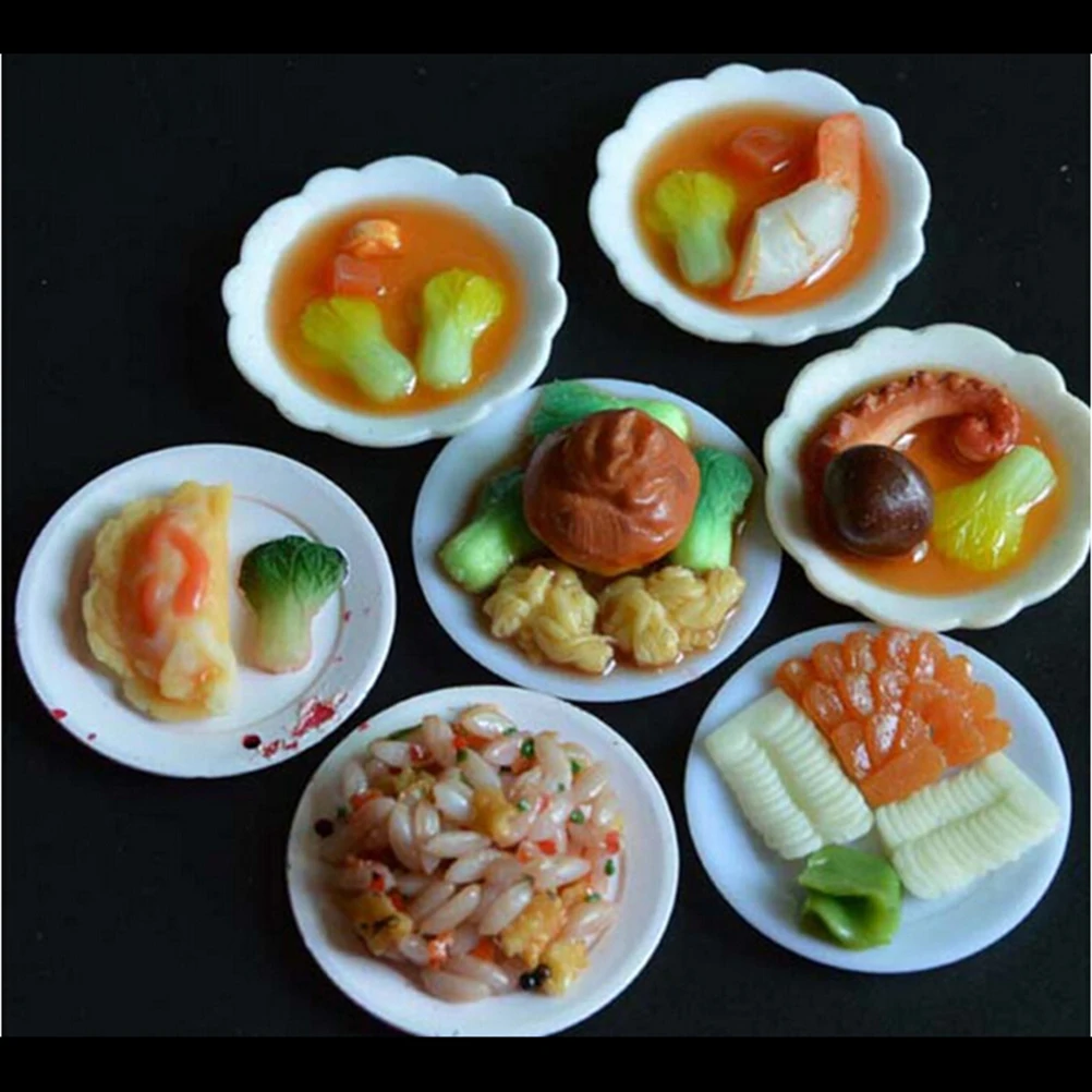 33Pcs/set Mini Kitchen Dishes Plate Food Tray Model Kids Toys Gift Accessories 