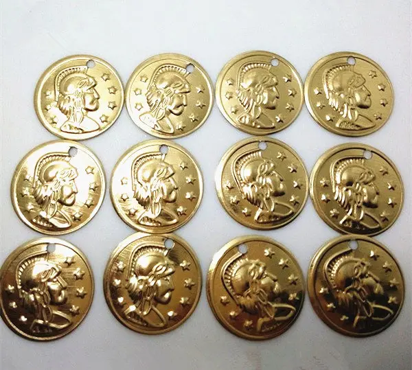 

500pcs 19mm Metal Iron Badges Beauty Queen Head Coins Round Side Hole Sewing Crafts For Belly Dance Scarfs Gold Silver Plating