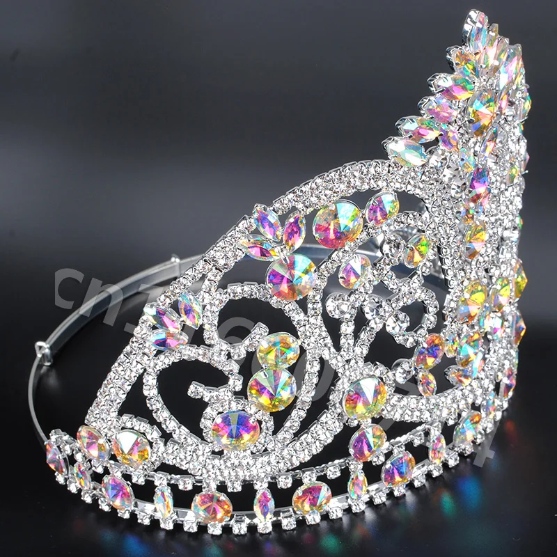 Нарядная тиара и корона Miss Beauty с прозрачными кристаллами для невесты костюмы