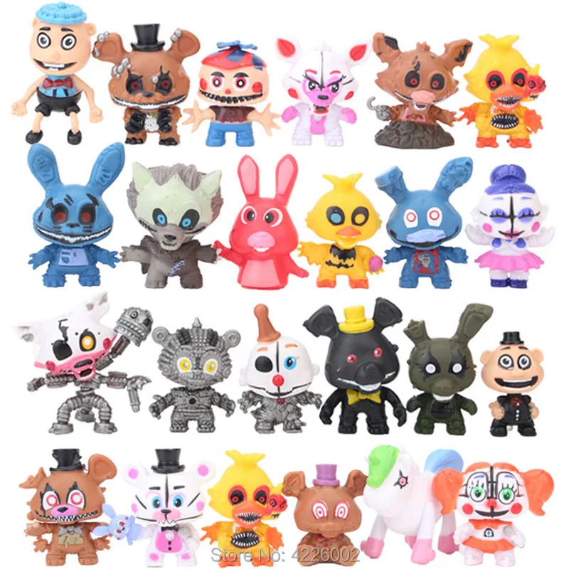 

24pcs Five Nights At Freddy's Circus Baby PVC Action Figures FNAF Sister location Freddy Bare Bonnie Foxy Chica Bear Figurines