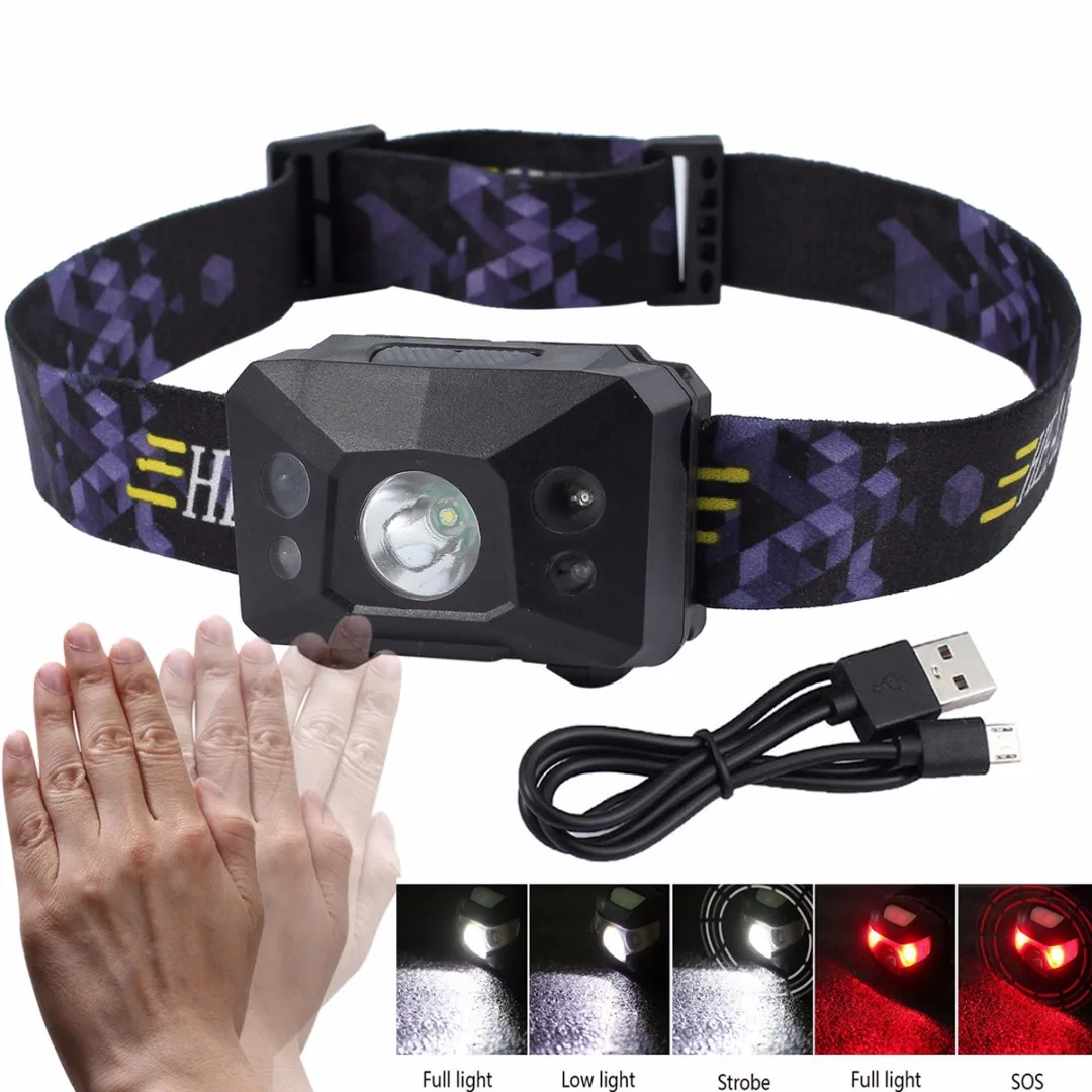 

Super Bright LED Rechargeable USB Headlight Outdoor Running Camping Hiking Headlamp Flashlight Head Torch Lamp With USB