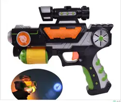 Детский светящийся электрический игрушечный пистолет для мальчика аудио и световая проекция восемь звуковых пистолетов игрушка