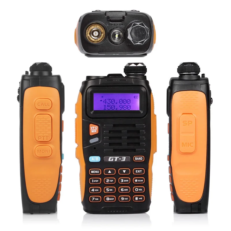 Baofeng GT-3 Mark II VHF/UHF 136-174/400-520 MHz двухполосная рация с кабелем для программирования/дистанционным динамиком