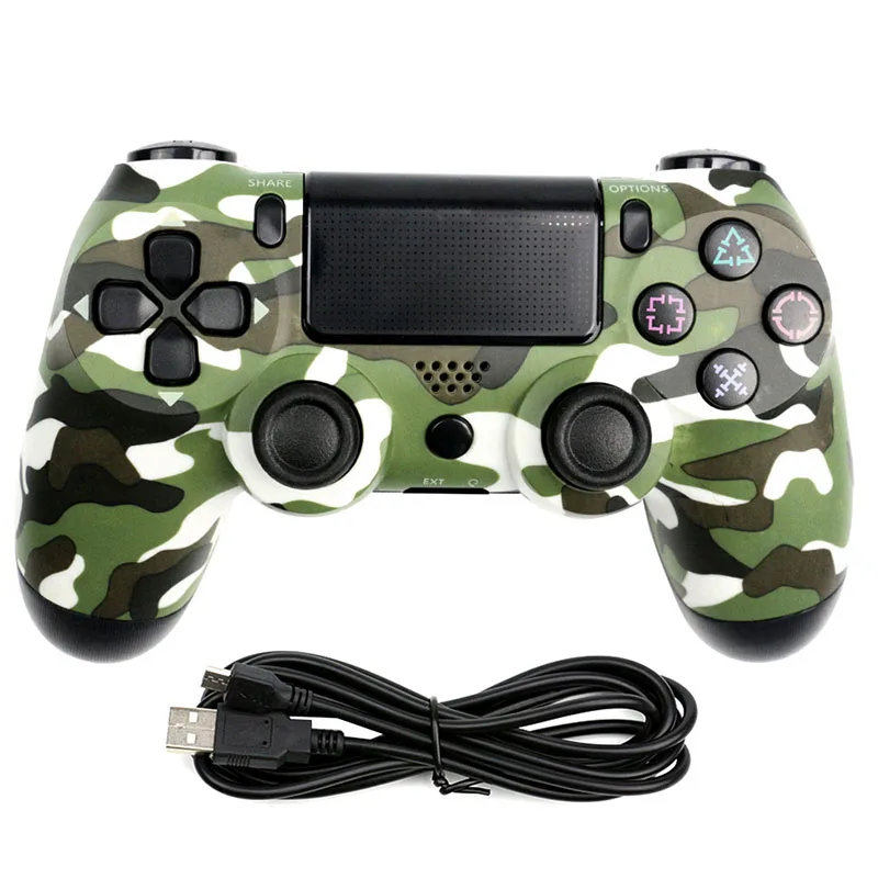 Dualshock проводной контроллер для SONY Playstation 4 консоли геймпады Поддержка вибрации Совместимость PS4/PS3/PC 8 цветов 1,8 м USB - Цвет: Army Green