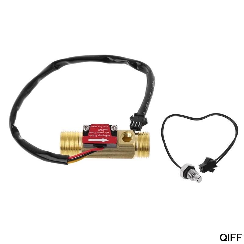 

Drop Ship&Wholesale G1/2" Brass Hall Flow Rate Meter NTC Temperature Measurement Water Flow Sensor Meter June 25