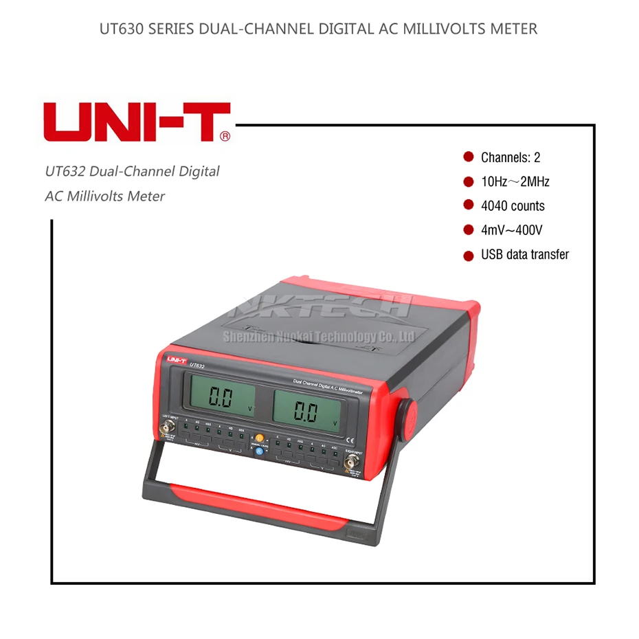 UNI T UT631 UT632 AC Millivolt Meter Dual Channel AC Milli Volt Meters