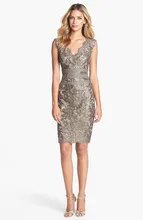 Charming Kurze Spitze Cocktailkleider 2016 Oben Knielangen Sexy Mantel Frau Kleid robe de cocktail