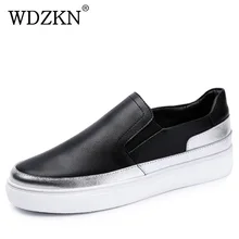 WDZKN/Новинка; сезон весна-осень; женские лоферы ручной работы без застежки на плоской подошве; удобные мокасины из натуральной кожи на плоской подошве; женская повседневная обувь