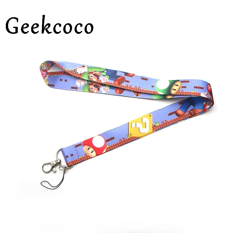 

Super mario cartoon keychain Accessories Safety Breakaway Mobile Phone ID Badge Holder key Strap Neck lanyard Camera J0287