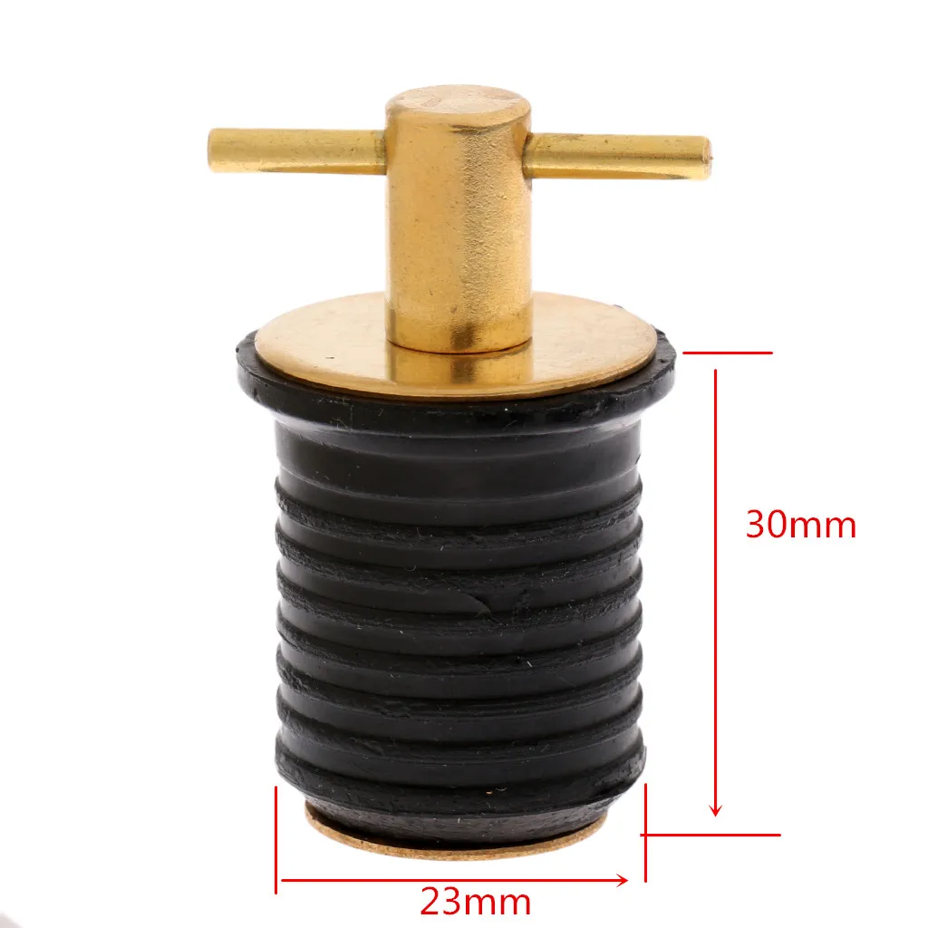 1 Pcs 24mm Rubber Brass Twist Turn Boat Hull Drain Plugs 1.2 Inch  Height Adjustable Corrosion Resistant Boat Accessories