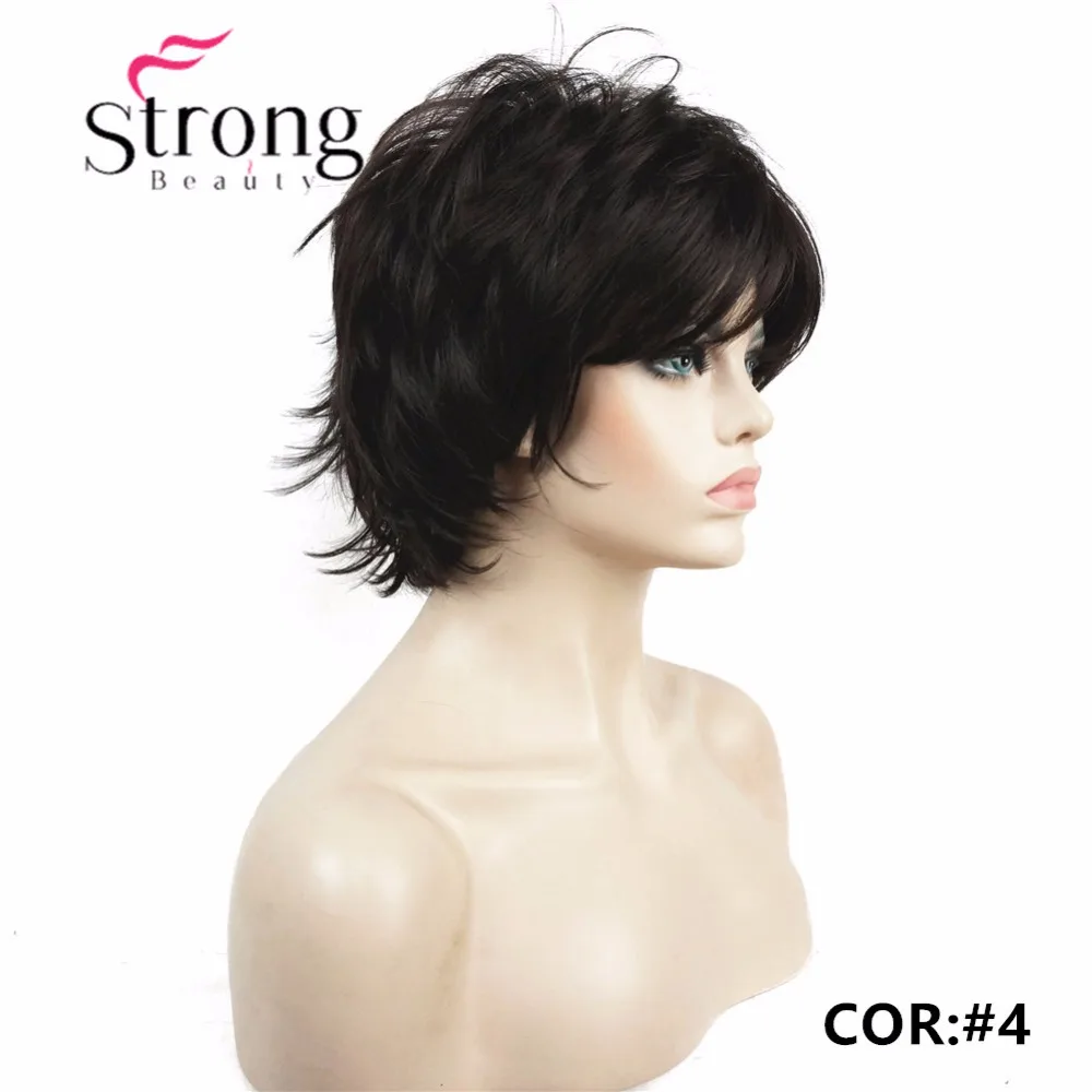StrongBeauty Short Layered Shaggy Copper Red Full Synthetic Wig Women's