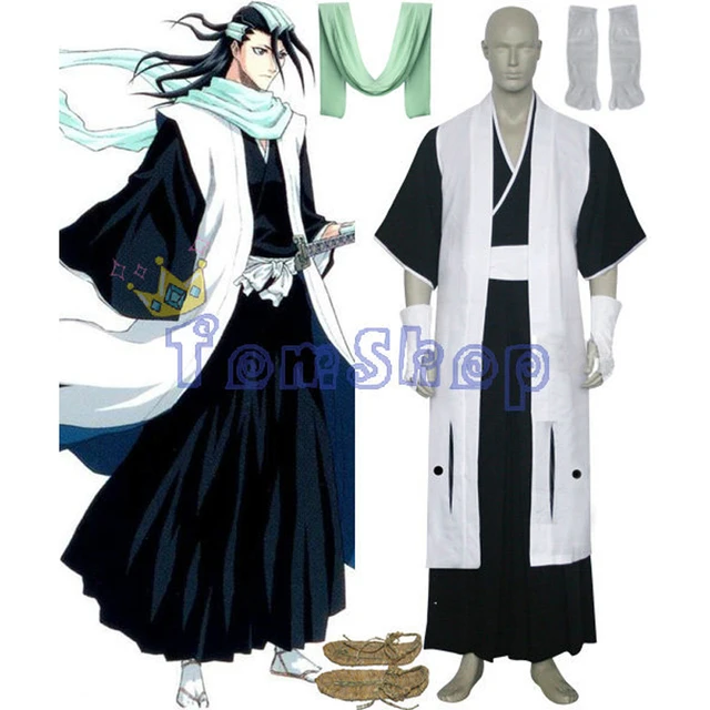 Bleach 6th Division Captain Kuchiki Byakuya Cosplay Kimono Uniform Suit