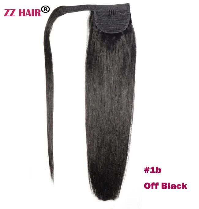 ZZHAIR 60 г 16 "-20" Искусственные волосы одинаковой направленности волос Волшебная обертка вокруг заколка для хвоста в 100% человеческие волосы