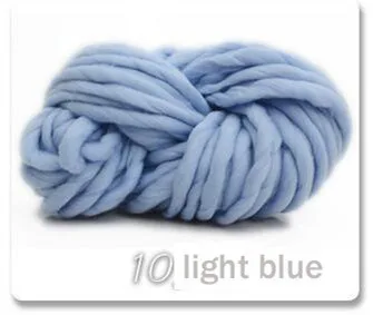 Мягкая теплая нить для вязания стёганого одеяла, 250 г, ручная вязка, одеяло, шапки, супер толстая массивная пряжа, ровинг, громоздкая пряжа для холодной зимы - Цвет: light blue