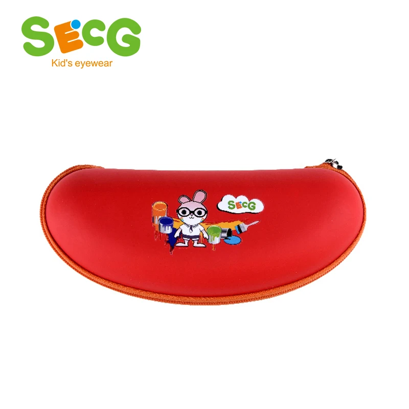 SECG милый Футляр для очков, защитный футляр для очков, сумка на молнии, брендовые дизайнерские аксессуары для детей