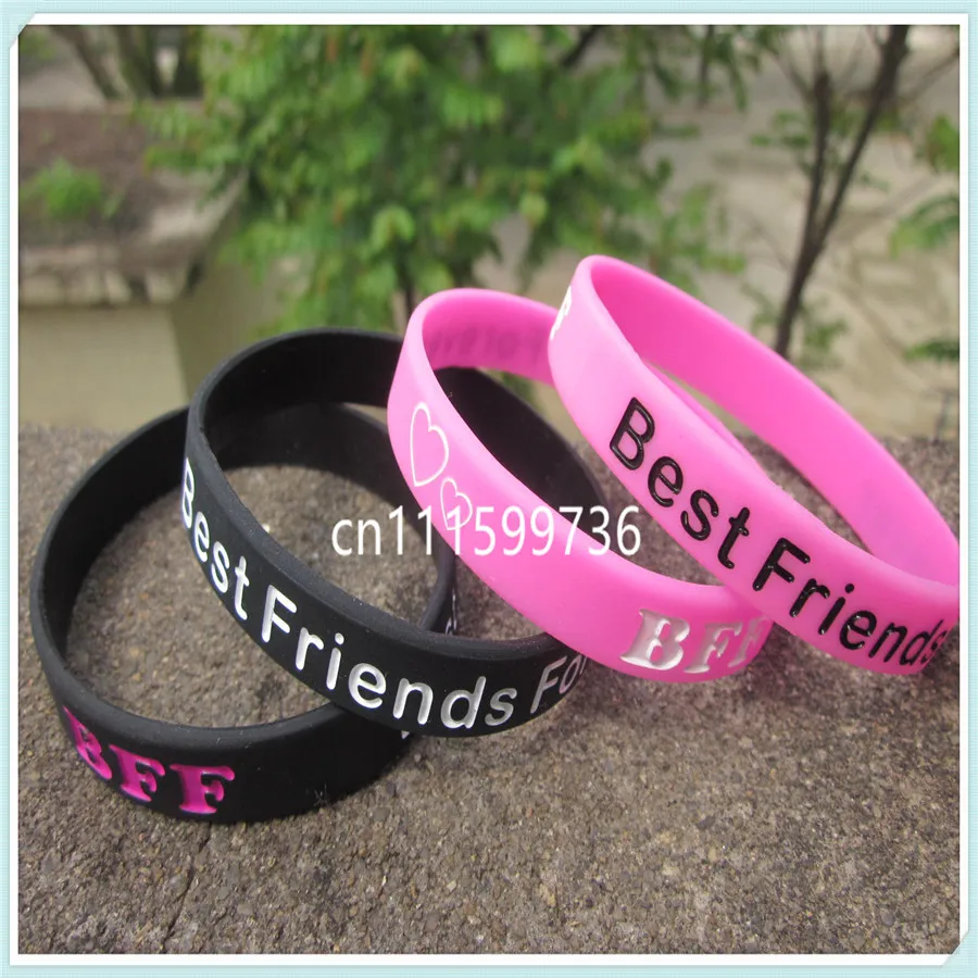 

BFF - Best Friends Forever Wristband Colour Filled In Silicon Bracelet 2Colours,Free Shipping
