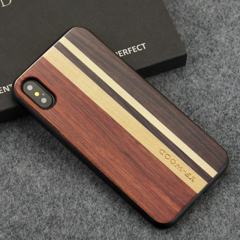 Для iPhone XS/XR/XS Max задняя крышка противоударный чехол из натурального дерева для