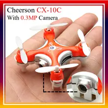 Cheerson CX-10C Mini Remote Control Helicopter 2.4Ghz 4CH 6 Axis Gyro RC Drone Quadcopter with 0.3MP Camera 2 Colors For Kids