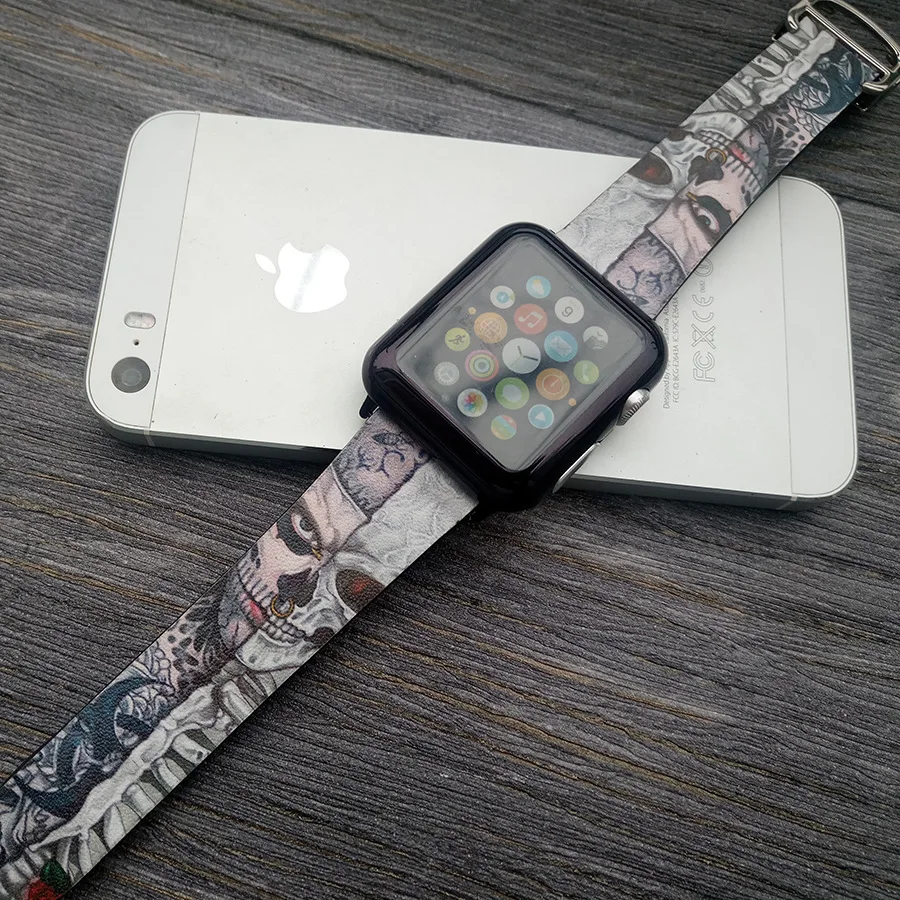 Ремешок из натуральной кожи для Apple Watch Series 4 браслет наручных часов 1 2 3 38 мм 42