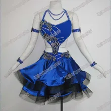 Модная девушка, женщина, женская одежда для соревнований, латинское танцевальное платье, платье для танцев на заказ, Стразы DMC, ROYLBULE, LD-0015