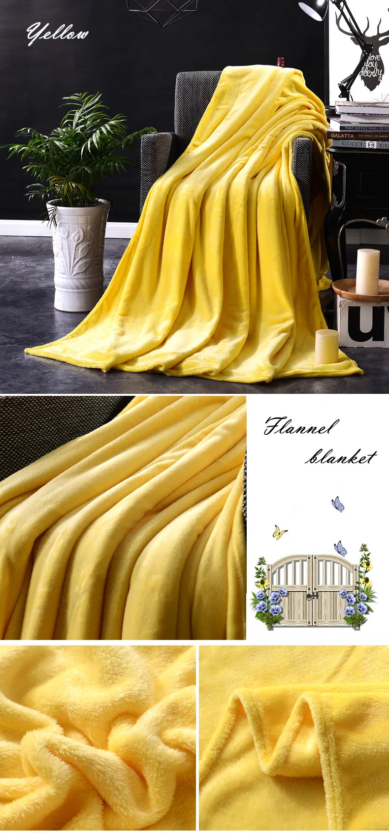 39 одеяло на кровать, мягкое осенне-весеннее Флисовое одеяло для дивана, желтое фланелевое одеяло, теплое однотонное покрывало