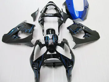 

7gifts+ Blue flame black fairing kit FOR KAWASAKI NINJA ZX9R 00-03 ZX 9R 00 01 02 03 ZX-9R 9 R 2000 2001 2002 2003 fairings #00A