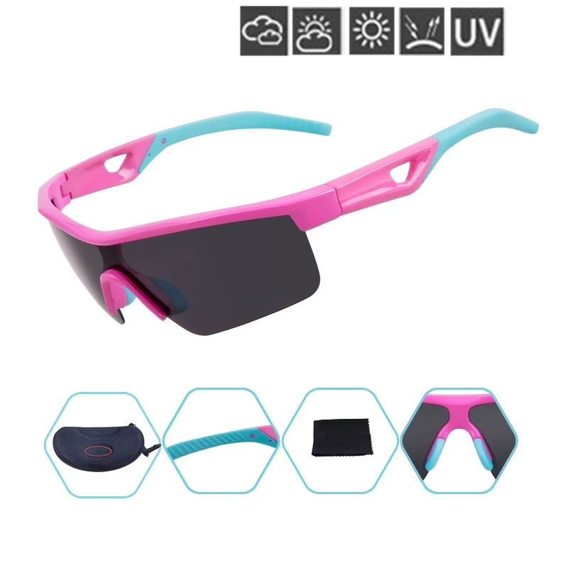 Поляризованные детские велосипедные солнцезащитные очки Защита от ультрафиолетовых лучей сумка для занятий спортом на открытом воздухе велосипедные очки для мальчиков и девочек Детские Модные солнцезащитные очки