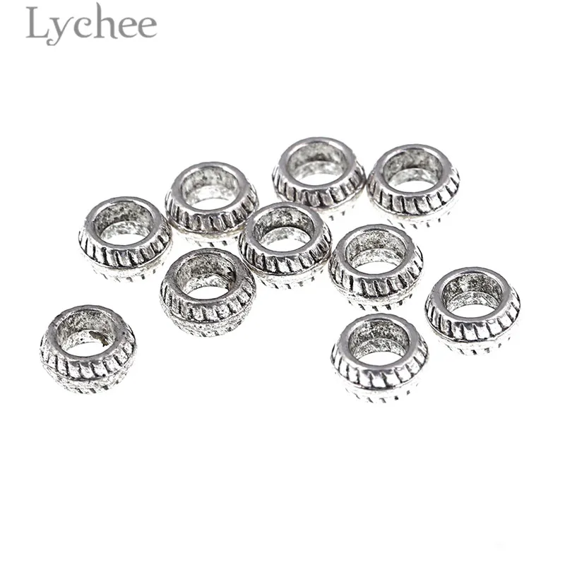 Lychee 10pcs Trendy Alloy Sunflower Apple Shape Dreadlock Beads Tube