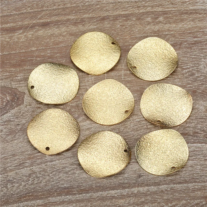 

50PCS/lot 20mm Copper Brass Stamping Geometry Round Bump Disc Pendants For Jewelry Making Tag DIY Jewelry Findings