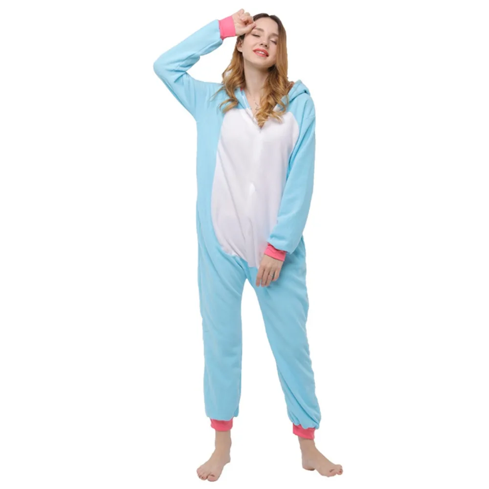 Флисовые пижамы для взрослых унисекс кигуруми костюм для косплея животных золотой рог синий Tianma комбинезон Единорог одежда для сна