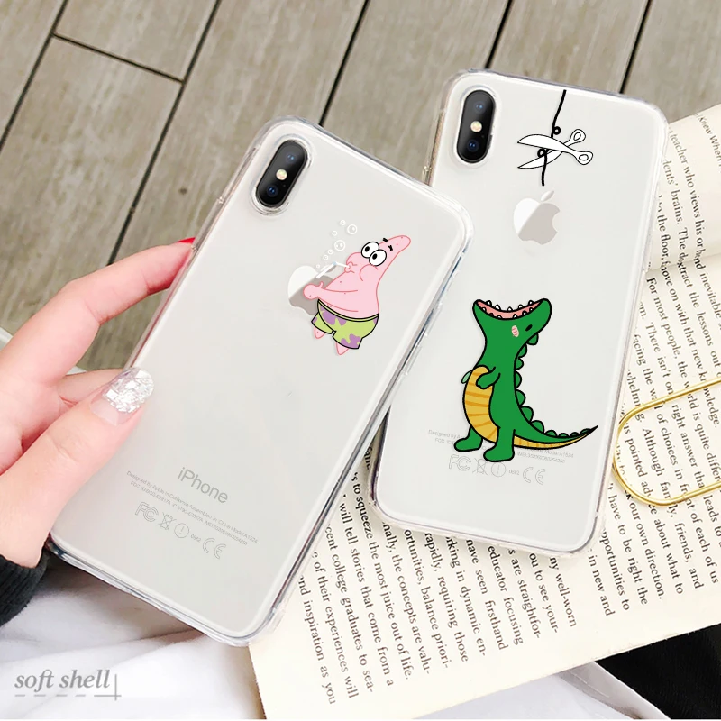 

Cute cartoon Transparent Snow White Soft TPU Silicone Phone Back Cover Case For iPhone XS Max X XR 7 8 Plus 6 6S Plus 5 5S SE