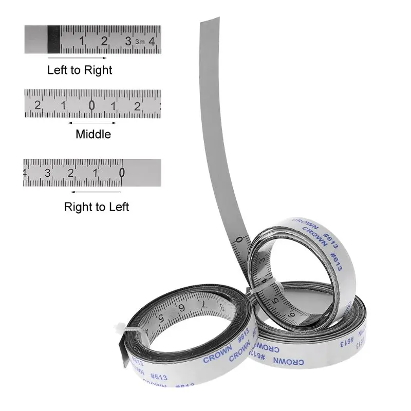 

Stainless Steel Miter Track Tape Measure Self Adhesive Metric Scale Ruler 1M-3M for T-track Router Table Saw Woodworking Tool