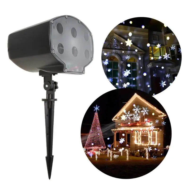 

Remote Control Outdoor Garden Christmas 6LED Snowflake Projector Light Waterproof Xmas Decor Lamp Stage Fairy Lights Party Lamps