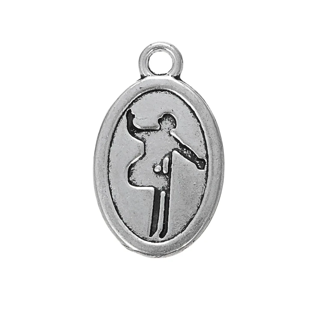 EUEAVAN 30 قطعة معدنية الجبلية التزلج الرياضة سحر البيضاوي شكل قلادة صالح قلادة سوار اليدوية هدية DIY