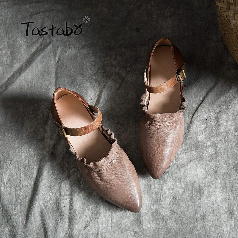 Tastabo/обувь из натуральной кожи Женская обувь ручной работы Обувь на низком