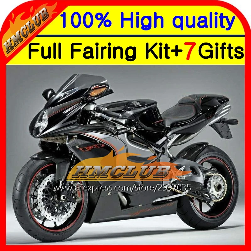 Body Black silver For MV Agusta F4 05 06 750 1000R 312 1078 11 MA 2005 2006 4HM82 Blk R312 750S 1000 R 05-06 Fairing | Автомобили и