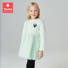 Tinsino Girls Fashion Winter Dresses Children Girls Autumn Thickening Dress Kids Girl Princess Mesh Dress Girl’s Brand Clothing