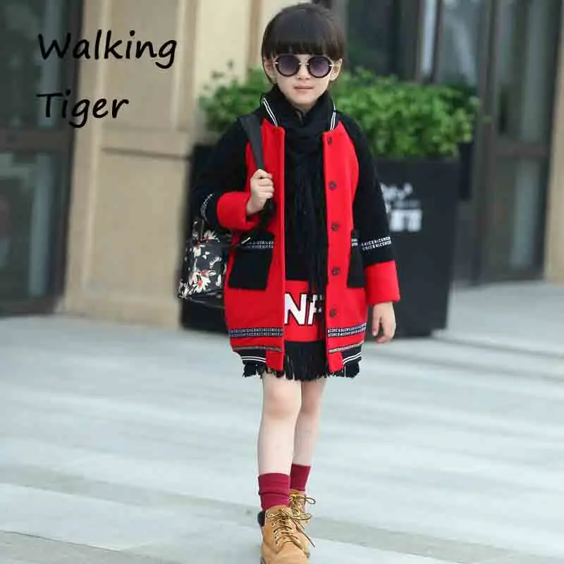 

Girls woollen coats 2017 winter children clothes fashion Blends overcoat kids thicken warm boutique coat clothing