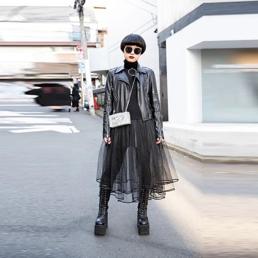 Tokyo Japan Fashion Skirts Women A Line Tee Length Midi Skirt Ruffles