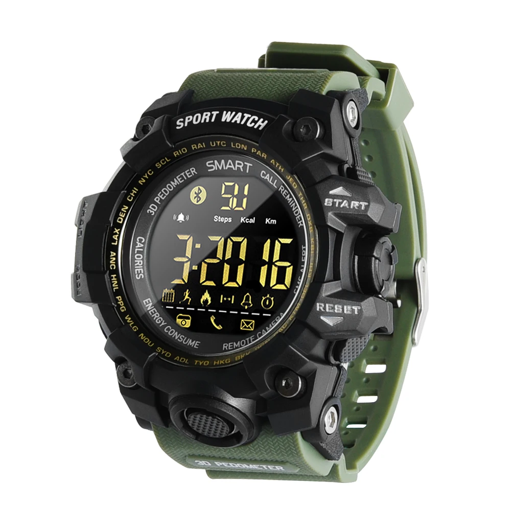EX16S Смарт-часы камуфляжные спортивные часы для мужчин бег шаг шагомер отслеживание сна вызов Секундомер с напоминанием водонепроницаемые часы
