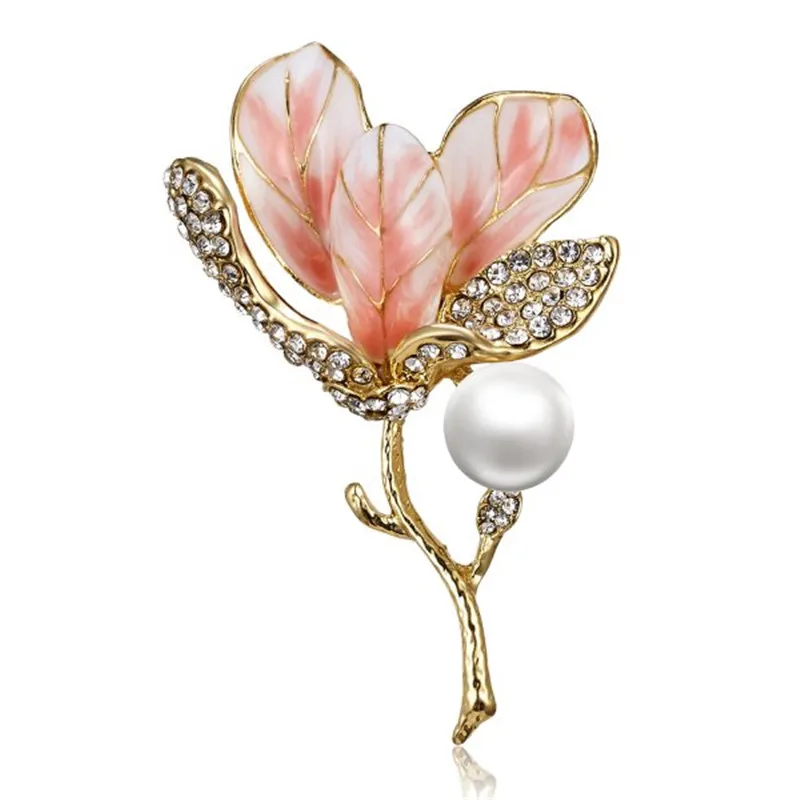 

Retro Antique Crystal Imitation Pearl Flower Brooches for Women Romantic Wedding Bridesmaid Rhinestone Party Bouquet Brooch Pin