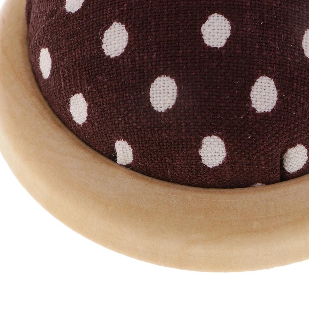 Cotton Fabric, Wooden Base, Needle Holder Pin Cushion DIY Embroidery Crafts Tool Sewing Accessories