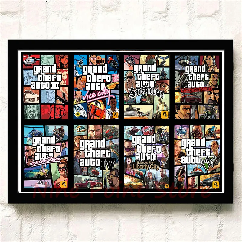 GTA Grand Theft Auto San Andreas бумага с покрытием Плакат Бар Кафе гостиная столовая стены бескаркасные